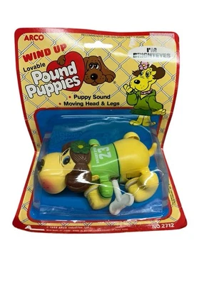 Vintage Pound Puppies Bright Eyes #23 Moving Wind Up Toy Dog Arco 1985 - Image 1 of 4