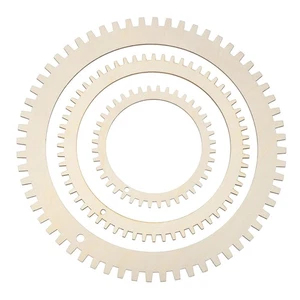 3pcs Telaio per Tessitura, 5.1" 7.9" 11" Kit Telaio per Tessitura in Legno a Forma di Ingranaggio Rotondo - Foto 1 di 5