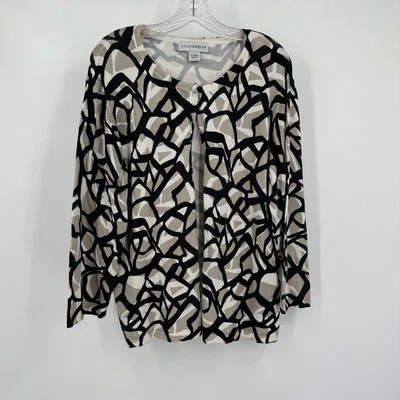 Cárdigan suéter Sag Harbor para mujer XL estampado abstracto ligero audaz artístico  Foto 1 de 4