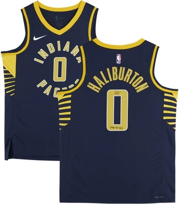 Tyrese Haliburton Indiana Pacers Signed Nike Navy Icon Swingman Jersey w/Insc - Image 1 of 4
