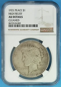 1921 Peace Dollar High Relief Key Date NGC AU Details - Picture 1 of 2