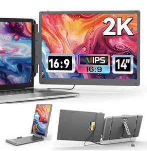 Cenerius 2K Laptop Screen Extender, 14" IPS Dual Laptop Monitor Extender, 2160 x - Bild 1 von 6