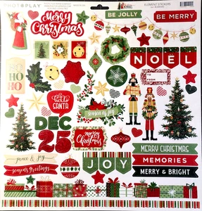 Christmas Memories Nutcrackers Jingle Bells 12x12" Sticker Sheet Photoplay HTF - Picture 1 of 4
