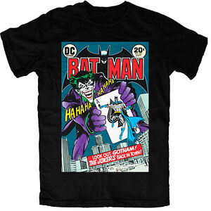 BATMAN Vs JOKER Men's Tee T-Shirt BLACK LOGO Man Cave Birthday DC038C4P