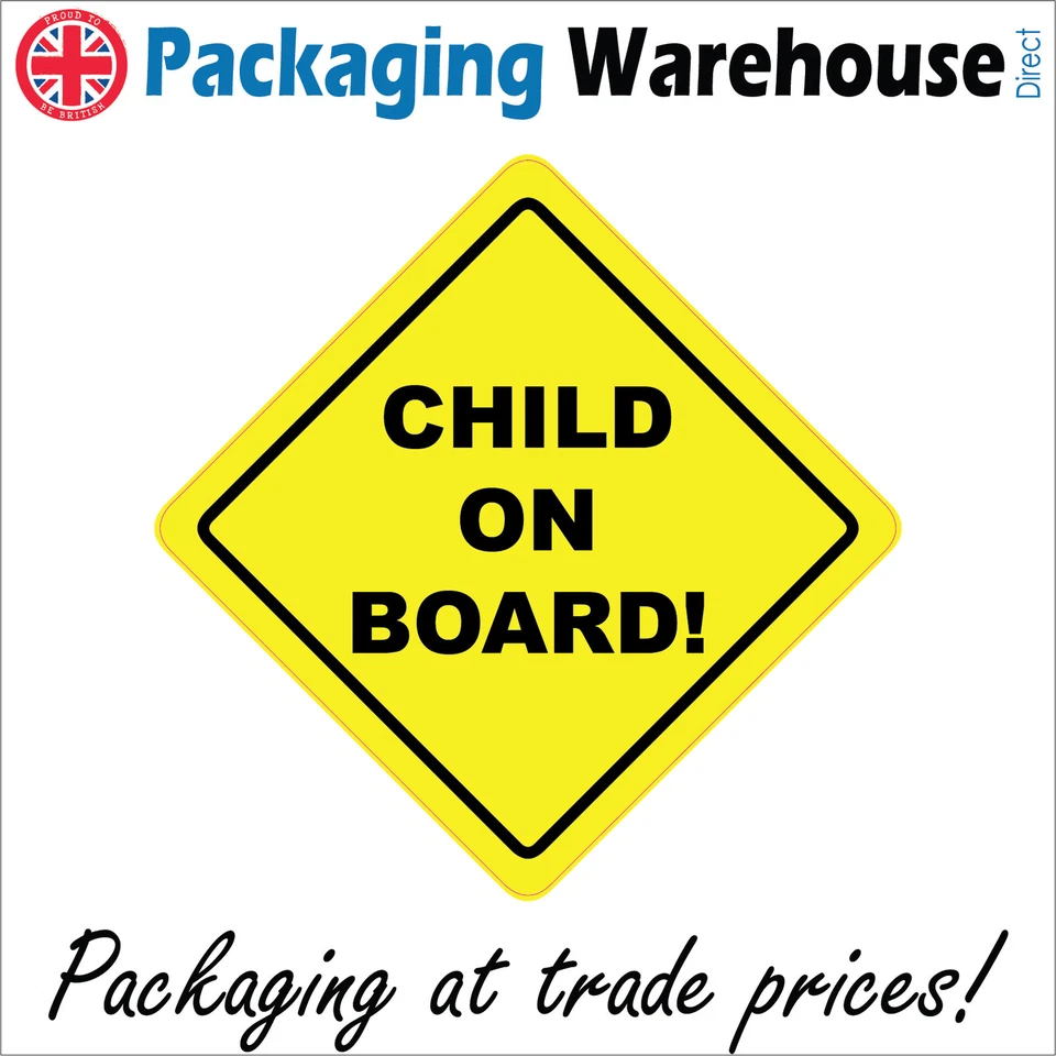 HA349 CHILD ON BOARD SIGN WARNING DISTANCE CAR YELLOW DIAMOND MUMS DAD TAXI - Image 1 of 1