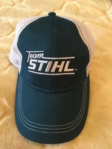 NTW STIHL GREEN AND TAN HAT. CLOSURE ADJUSTMENT MESH BACK - Picture 1 of 2