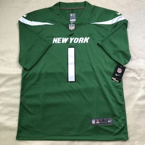 New York Jets #1 Ahmad Sauce Gardner Stitched Green Color Game Jersey Large Size Cover