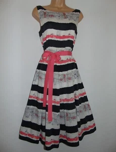Laura Ashley Vintage Maritime Seaside Cruise Cotton Fit & Flare Dress, UK 10/12 - Picture 1 of 12