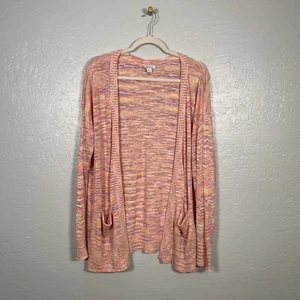 Sundance Women L Orange Pink Purple Adelaide Dreaming Open Front Knit Cardigan - Picture 1 of 11