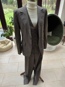 Brown check Dandy Dandie Kings Road Chelsea Mens 3 piece suit - Picture 1 of 18