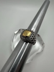 Anello John Hardy Palu in argento sterling 22 carati martellato misura 7,25 - Foto 1 di 14