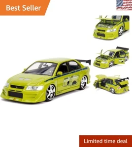 Authentic Fast & Furious Brian’s Mitsubishi Lancer 1:24 Die-Cast Car, Lime Green - Picture 1 of 11