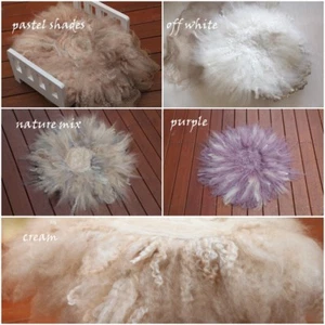 FLUFFY Merino Capa de fieltro, relleno de cesta, accesorio fotográfico para bebés recién nacidos - Imagen 1 de 21