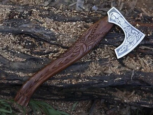 EDC Dragón Axe Carbon Steel Blade Viking Axe Tomahawk Axe BL-4771W/L/Sheath - Picture 1 of 22