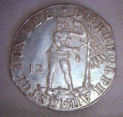 1676 German States Brunswick Wolfenbuttel Wildman  12 Mariengroschen  MG KM 504 - Image 1 of 2