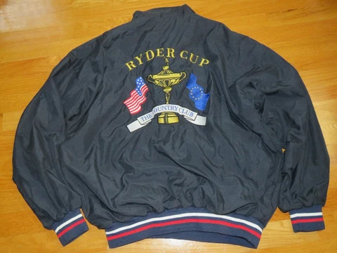 1999 RYDER CUP Country Club 1/2 Zippered Embroidered (MED) Jacket TIGER WOODS Cover