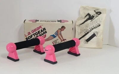 Vintage L.A. Gear 1987 Push-Up Bars Weights Neon Pink  Black Aerobic Retro - Image 1 of 4