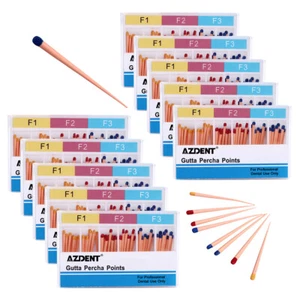 Cónico de puntos de gutta percha obturación de conducto radicular endo dental F1 F2 F3 60 piezas/pack - Imagen 1 de 15