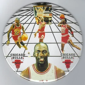 Michael Jordan 1988 DUNK 6" botón de foto ENORME pin raro original Chicago Bulls - Imagen 1 de 2