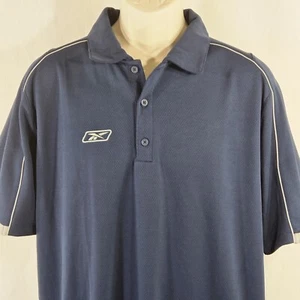 RBK Play Dry Herren Poloshirt Kurzarm Knöpfe Gr. Große blaue Funktion Neu - Bild 1 von 14