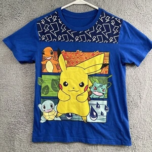 Pokemon Shirt Pikachu Charizard Youth Large T-Shirt Blau - Bild 1 von 6