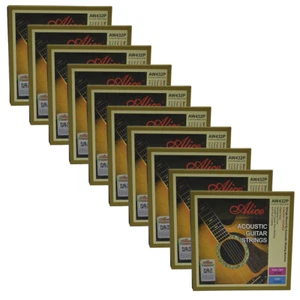 10Sets Alice Acoustic Guitar Strings Colorful Ball-end Hexagonal Core AW432P-SL - Picture 1 of 7