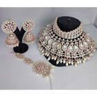 Indian Bollywood Gold Plated Bridal Kundan Ethnic AD Choker Necklace Jewelry Set