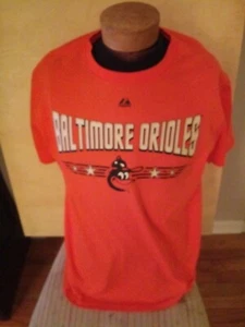 Baltimore Orioles Game Day Tickets History Orange Majestic L T-Shirt 100% Cotton - Picture 1 of 5