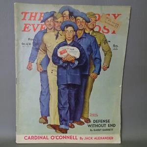 Norman Rockwell Saturday Evening Post WWII Package From Home Oct 4 1941 Magazone - Picture 1 of 6