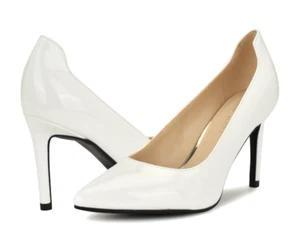 Nine West Edden3 White Patent High Heel Pointed Toe Pump - Picture 1 of 4