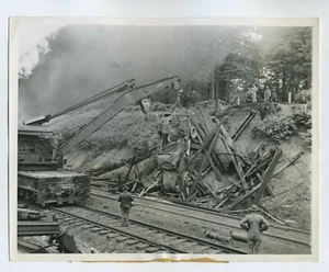 1944 FAIRFAX VIRGINIA ARMEE LKW WRACK EISENBAHN FOTO VINTAGE ORIGINAL - Bild 1 von 2