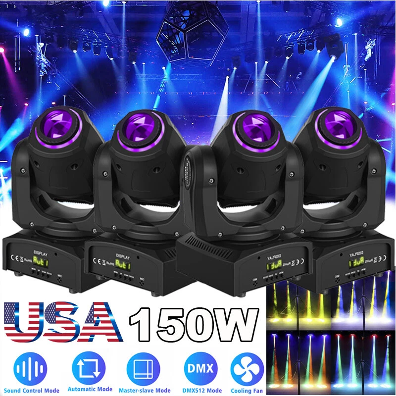 150W RGB LED Moving Head Lights GOBO Beam Stage Lighting DMX Disco DJ Party - Image 1 of 4
