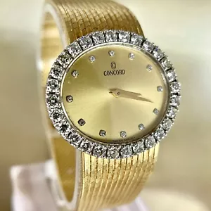 Concord 18k Yellow Gold Ladies Diamond Bezel Watch - Picture 1 of 14