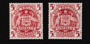 1948 5/- RED ARMS PAIR VERY RARE "THIN PAPER" "MUH" SG224A & SG224AB £129 GEMS! - Picture 1 of 2