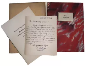 FRANZ KOLBRAND'S COPY, SIGNED & WITH MANUSCRIPT LETTER, BALLADEN, BURGER, ARTIST - Picture 1 of 11