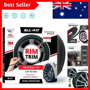 25ft Universal Rim Protection Strips - Black Rubber for Curb Damage Prevention - Picture 1 of 9