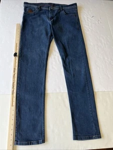 Emporio Armani Jeans Mens 32x32 Dark Blue Extra Slim Denim Low Rise Skinny Jeans - Picture 1 of 13