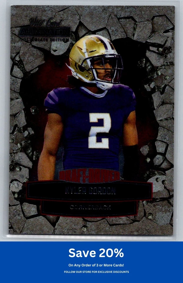 Kyler Gordon 2021 Wild Card Alumination NIL #ANDD-36 Purple Chicago Bears - Image 1 of 2