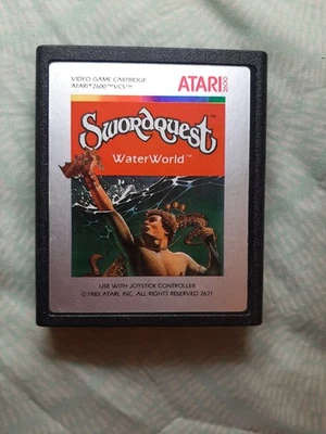 SWORDQUEST WATERWORLD for ATARI 2600 - Tested, works great, nice label! - Image 1 of 4