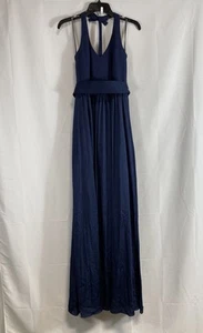White by Vera Wang Womens Marine Solid Halter Sash Maxi Dress Size 2 - Picture 1 of 12