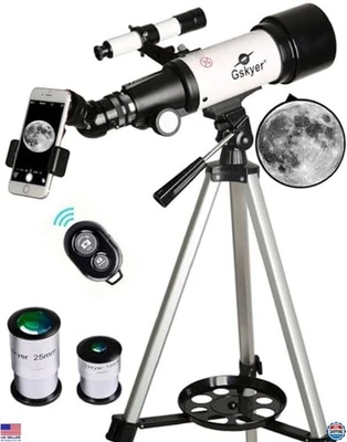 70mm Aperture 400mm AZ Mount Refracting Telescope for Kids & Beginners, Travel - Image 1 of 4