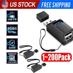 USB3.0 Hub 3Ports Mini Splitter High Speed Data Transfer For PC Laptop wholesale - Picture 1 of 12