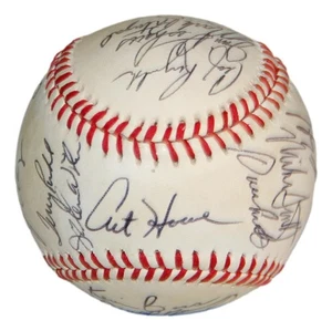 1989 Houston Astros Autographed Team Baseball 22 Sigs Berra Biggio Caminiti - Picture 1 of 6