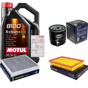 Pacchetto ispezione SCT 5 L MOTUL 8100 X-CLEAN 0W-30 per VW Polo posteriore a gradini 1.4 - Foto 1 di 8