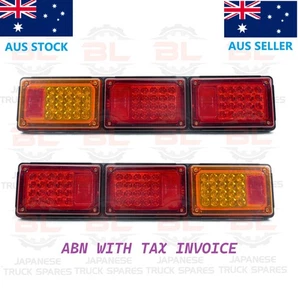 2 x JUMBO 12V / 24V LED TRUCK TRAILER TAIL LIGHT (RED, RED, AMBER) - (60 LEDs) - Picture 1 of 15