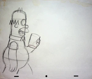 The Simpsons Production Hand Drawn Animation Pencil 20th Century Fox - Bild 1 von 2