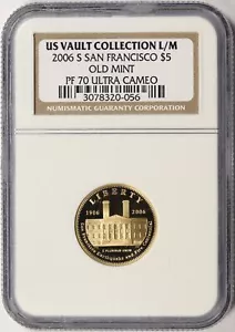 2006-S San Francisco Old Mint $5 Gold NGC PF70UCAM US Vault Collection L/M - Picture 1 of 4