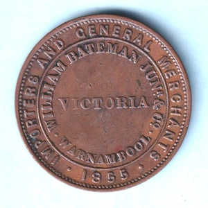 Australia Token. Bateman  - 1855 1d.  Warnambool Vic..  gVF/VF - Bild 1 von 2