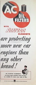 VINTAGE 1950s Print Ad ~ AC Oil Filters ~ ...with Aluvac Elements... ~ - Picture 1 of 1