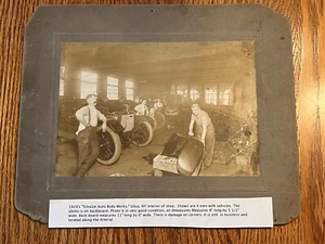 Original Cabinet Card Photo Schulze Auto Body Works Utica, NY c.1920 - Picture 1 of 7